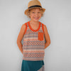 orange blau gemustertes Tanktop für Kinder