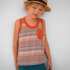 orange blau gemustertes Tanktop für Kinder