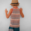 orange blau gemustertes Tanktop für Kinder
