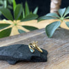 Zehenring mit Stein und kleiner Blume vergoldet
