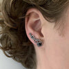 Earclimber Ohrringe mit Onyx Steinen aus Silber