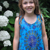 geblümtes Tanktop für Mädchen in blau