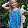 geblümtes Tanktop für Mädchen in blau