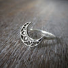 gemusterter Mond Ring aus Silber