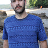 blau gemustertes T-Shirt für Männer