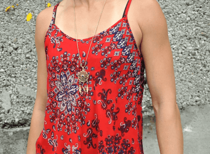 lockeres Sommer Top mit floralem Muster in rot