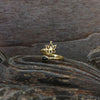 Zehenring mit Stein und kleiner Blume vergoldet